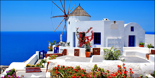 Santorini Land Cyclades Greece